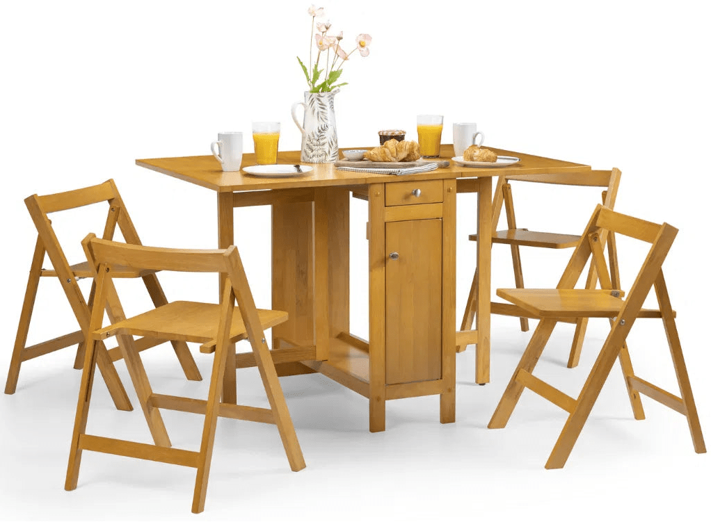 Savoy Butterfly Folding Space Saving Dining Set - Julian Bowen