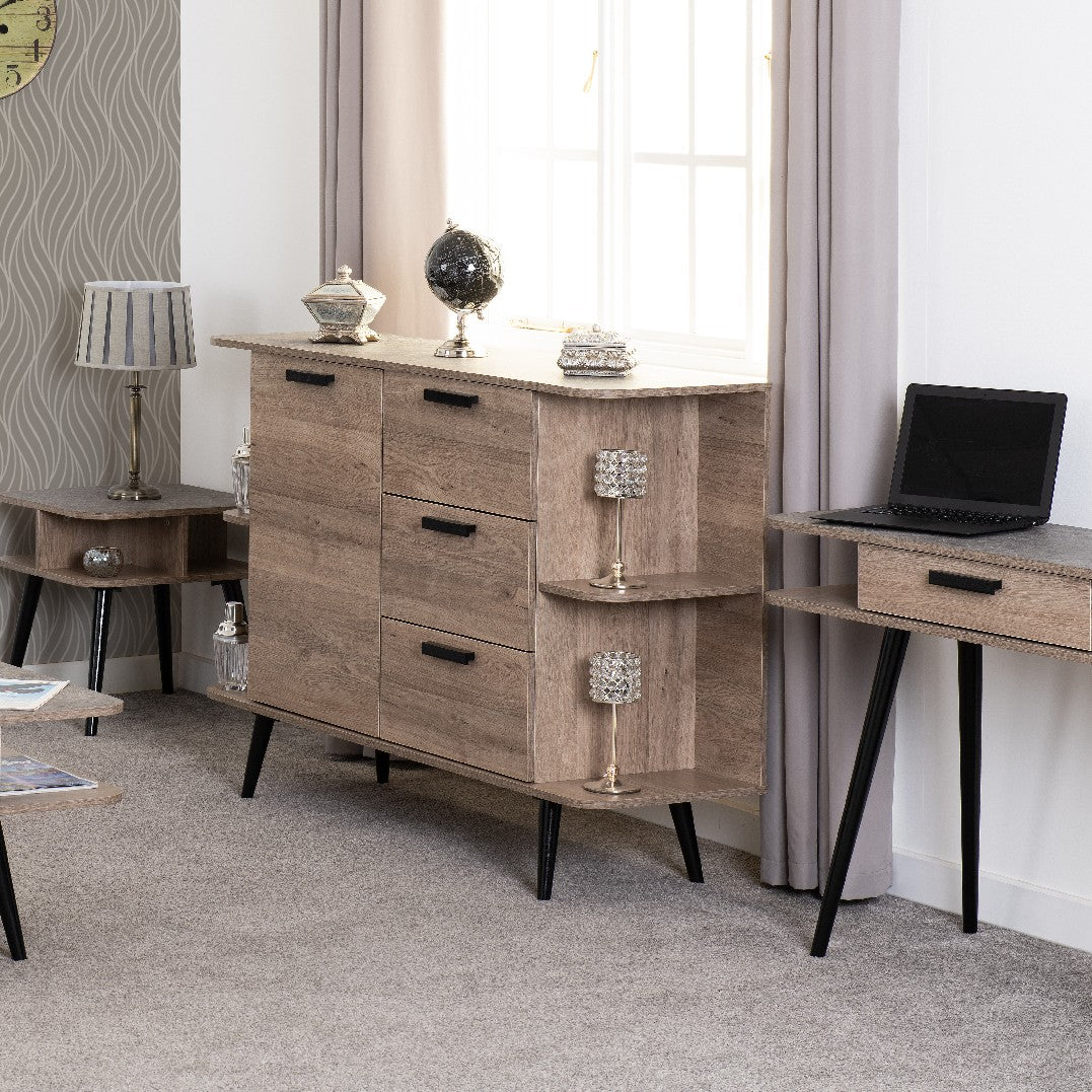 Saxton 1 Door 3 Drawer Sideboard - Seconique