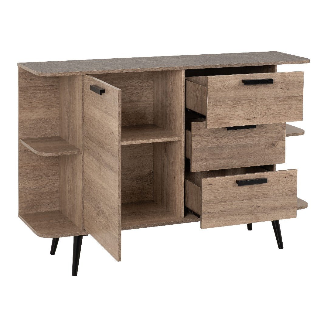 Saxton 1 Door 3 Drawer Sideboard - Seconique