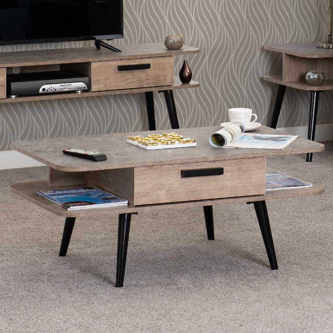 Saxton 1 Drawer Coffee Table - Seconique