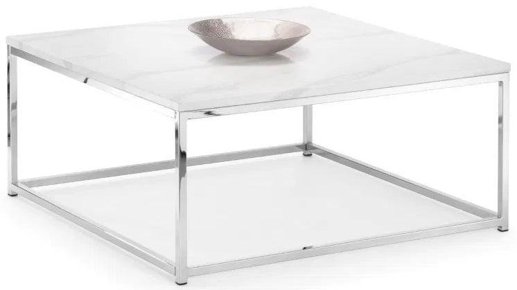 Scala Square Marble Effect Coffee Table - Julian Bowen
