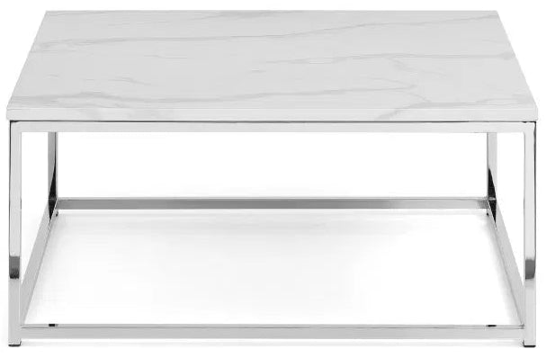 Scala Square Marble Effect Coffee Table - Julian Bowen