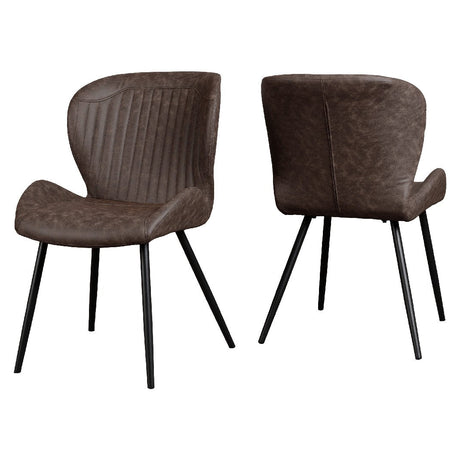 Set of 4 Quebec Faux Leather Dining Chairs - Seconique