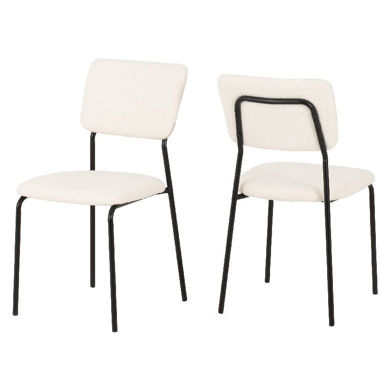 Set of 4 Sheldon Boucle Fabric Chairs - Seconique