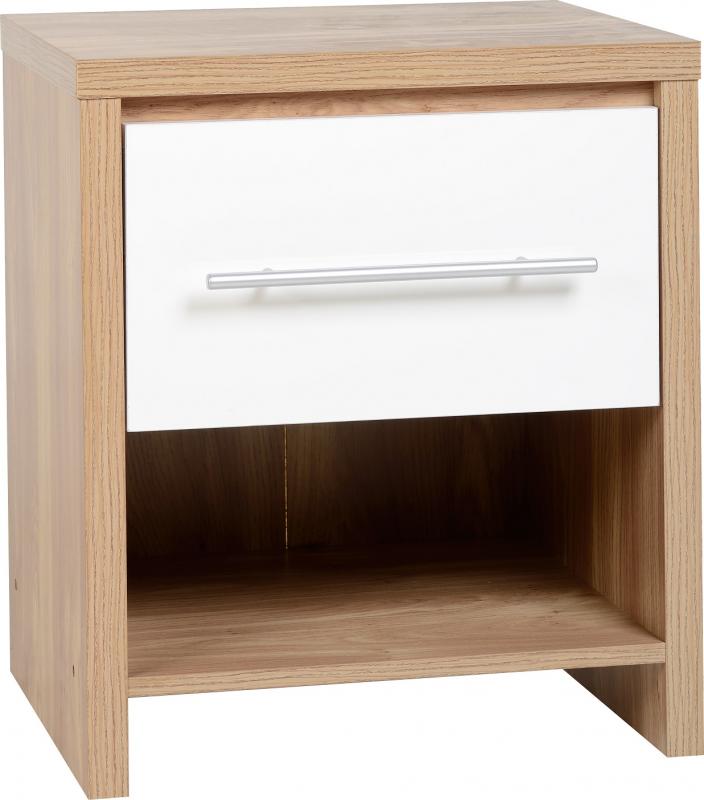 Seville 1 Drawer Bedside Cabinet - Seconique