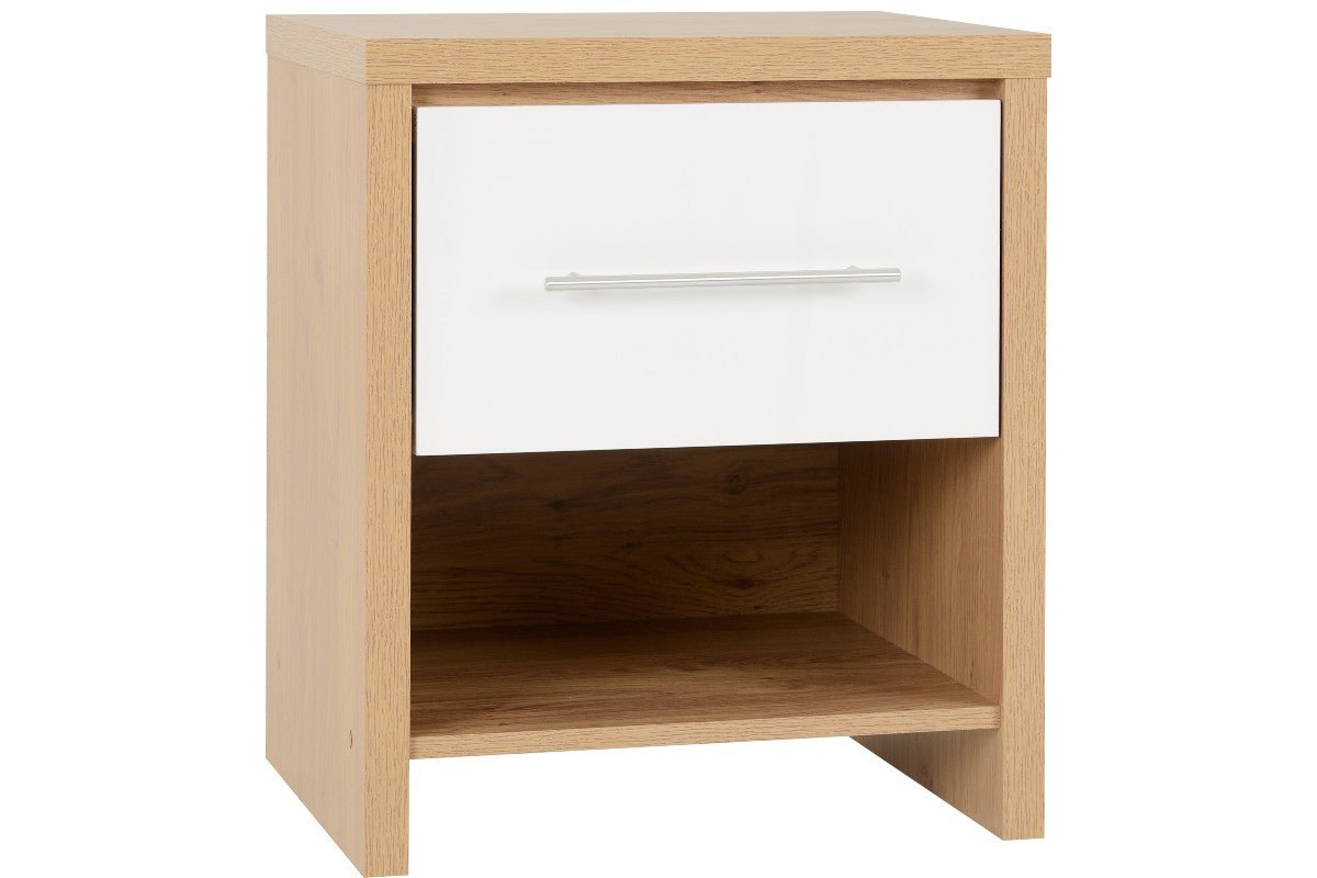 Seville 1 Drawer Bedside Cabinet - Seconique