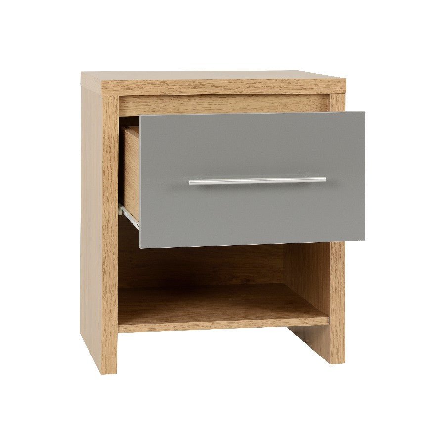 Seville 1 Drawer Bedside Cabinet - Seconique
