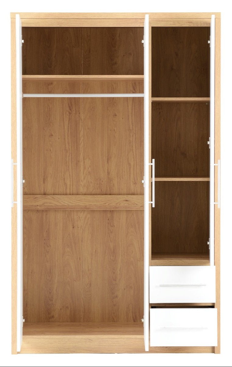 Seville 3 Door 2 Drawer Wardrobe - Seconique