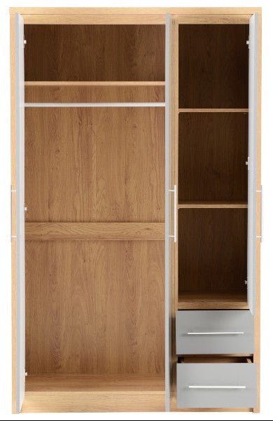 Seville 3 Door 2 Drawer Wardrobe - Seconique