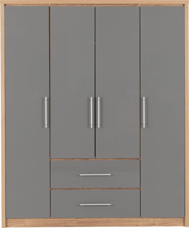 Seville 4 Door 2 Drawer Wardrobe - Seconique