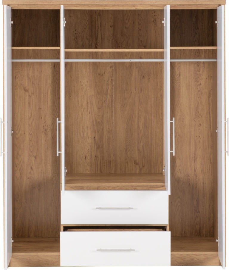Seville 4 Door 2 Drawer Wardrobe - Seconique