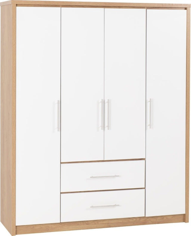 Seville 4 Door 2 Drawer Wardrobe - Seconique