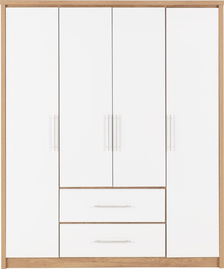 Seville 4 Door 2 Drawer Wardrobe - Seconique