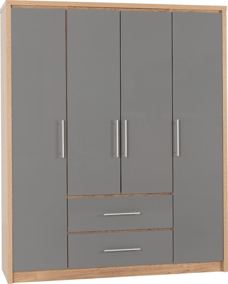 Seville 4 Door 2 Drawer Wardrobe - Seconique