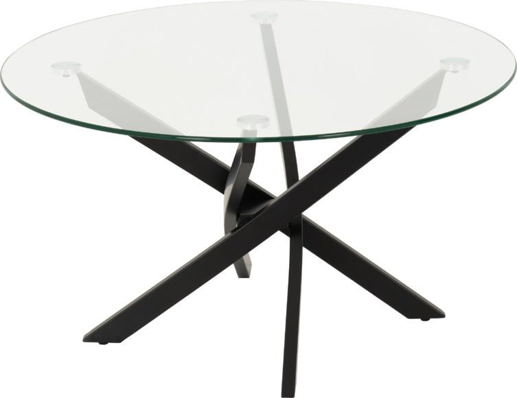 Sheldon Glass Top Round Coffee Table - Seconique