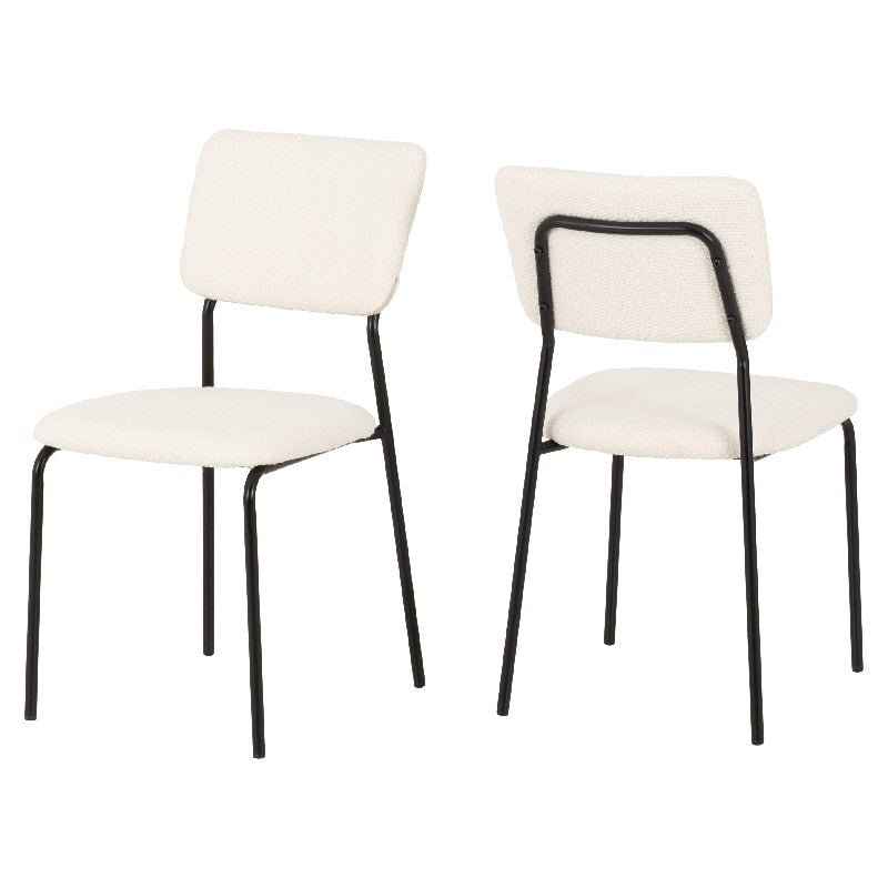 Sheldon Round Glass Dining Set with 4 Boucle Chairs - Seconique