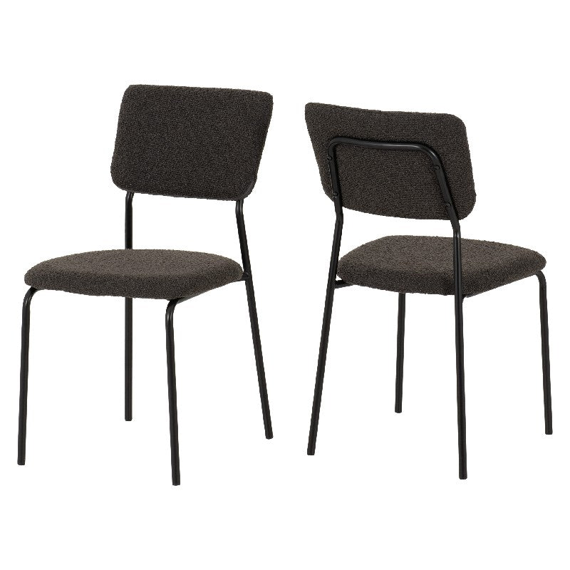 Sheldon Round Glass Dining Set with 4 Boucle Chairs - Seconique