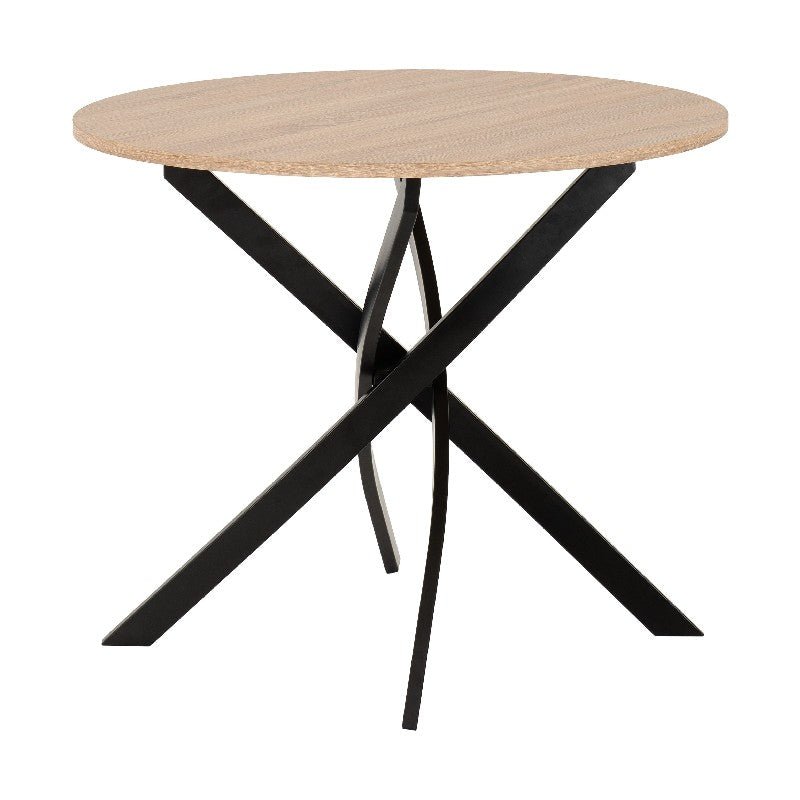 Sheldon Round Wooden Dining Set with 4 Boucle Chairs - Seconique