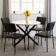 Sheldon Round Wooden Dining Set with 4 Boucle Chairs - Seconique