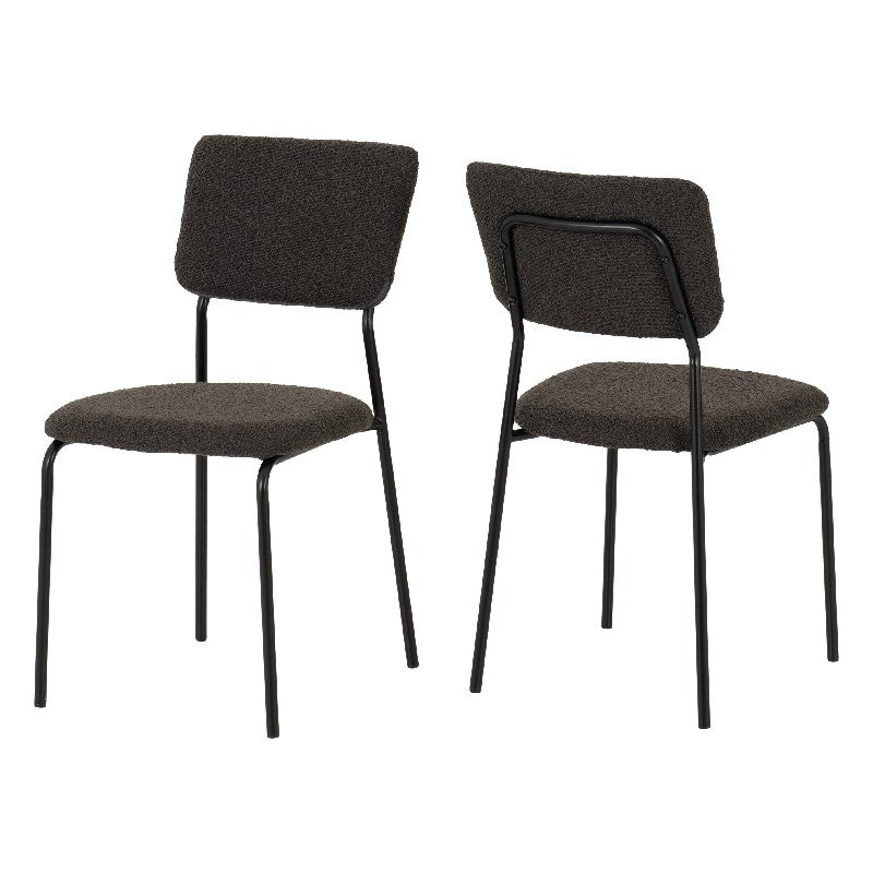 Sheldon Round Wooden Dining Set with 4 Boucle Chairs - Seconique