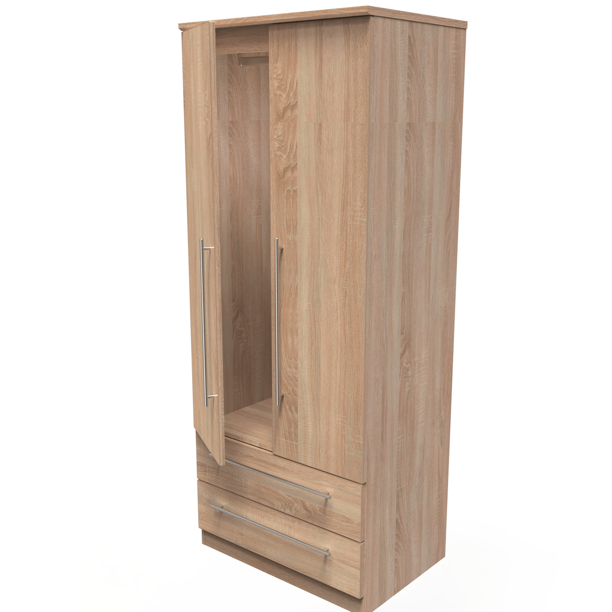 Sherwood 2 Door 2 Drawer Wardrobe - Welcome Furniture
