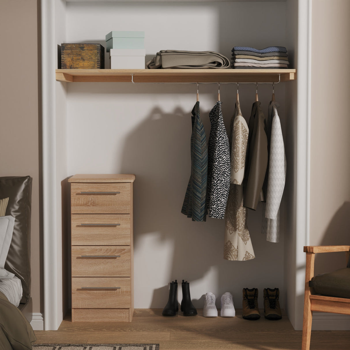 Sherwood Bardolino 4 Drawer Bedside Cabinet - Welcome Furniture