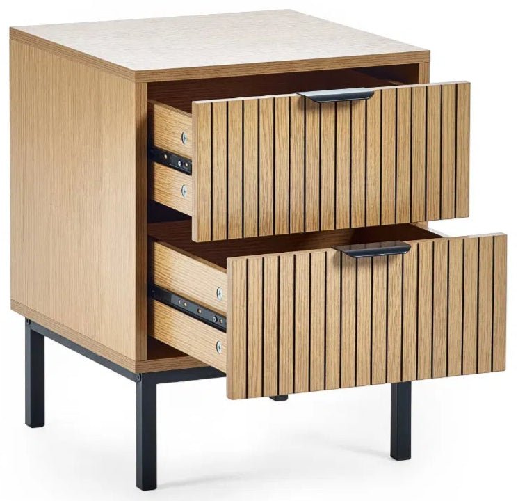 Sia 2 Drawer Bedside Table - Julian Bowen