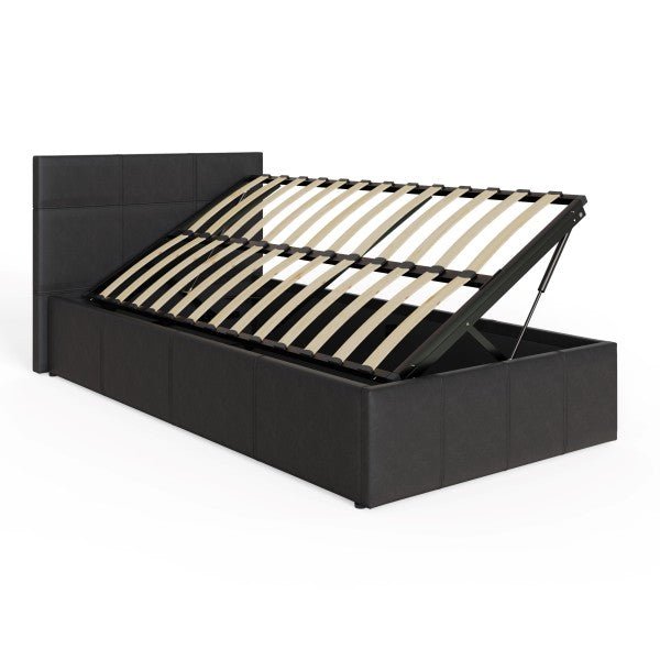 Side Lift Ottoman Bed Faux Leather - GFW