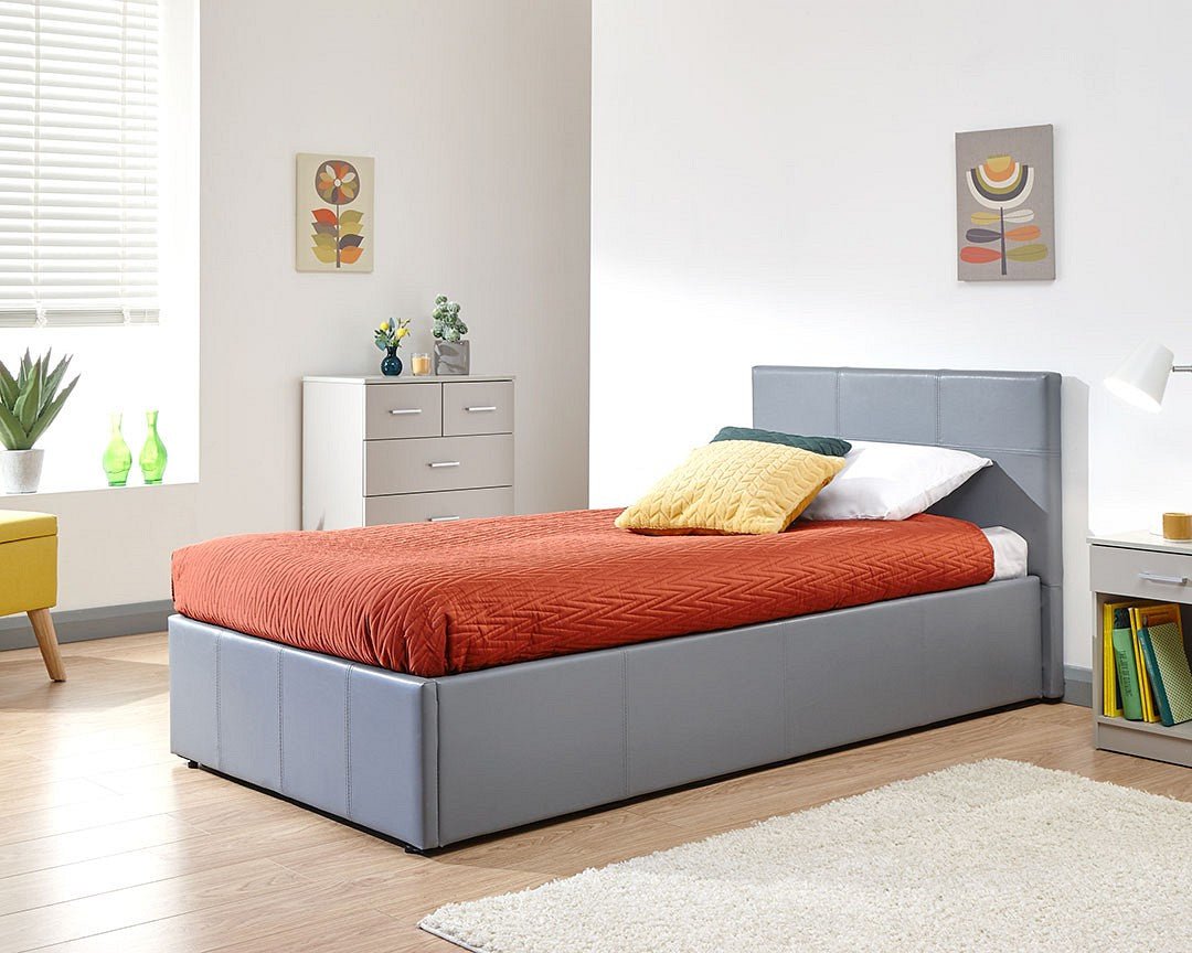 Side Lift Ottoman Bed Faux Leather - GFW