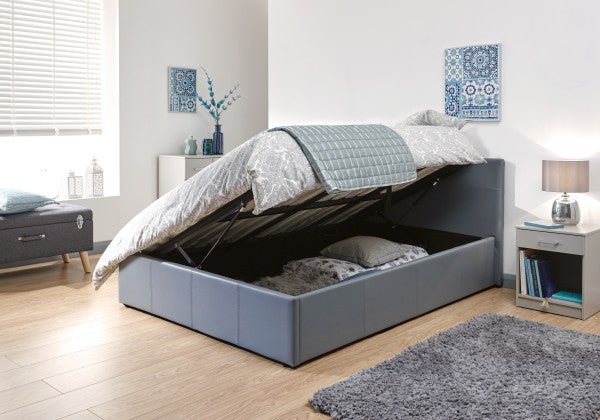 Side Lift Ottoman Bed Faux Leather - GFW