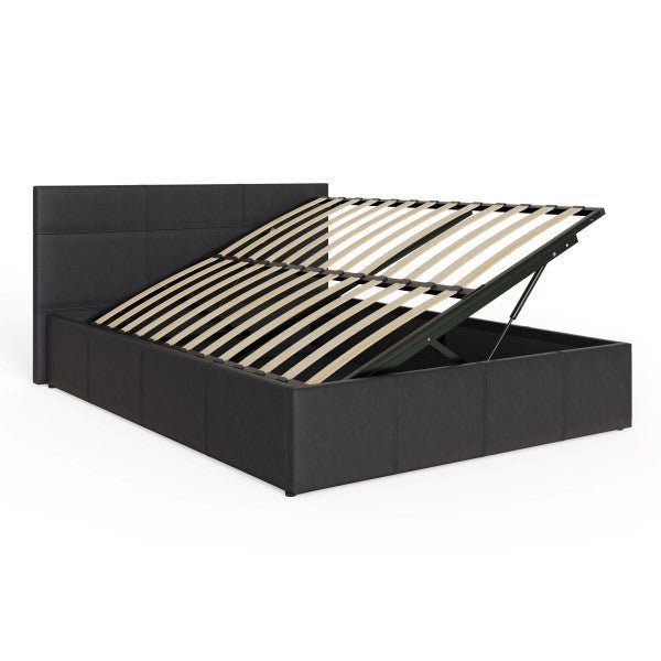 Side Lift Ottoman Bed Faux Leather - GFW