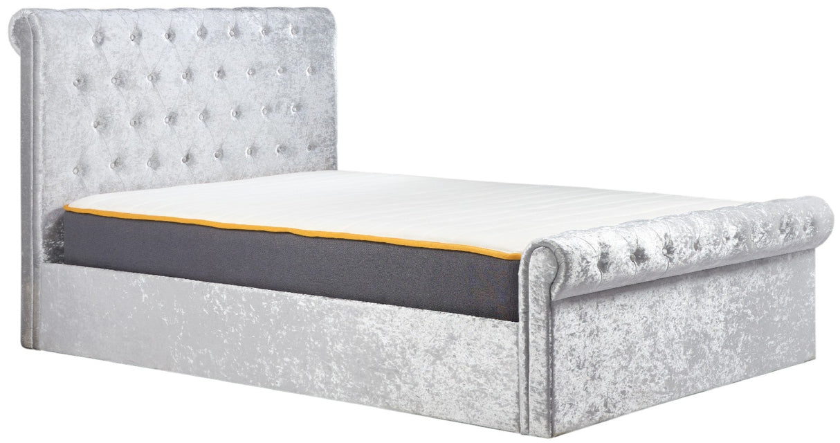 Sienna Crushed Velvet Ottoman Bed Frame (4'6'' Double) - Birlea