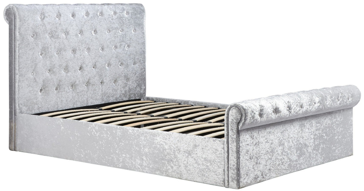 Sienna Crushed Velvet Ottoman Bed Frame (4'6'' Double) - Birlea