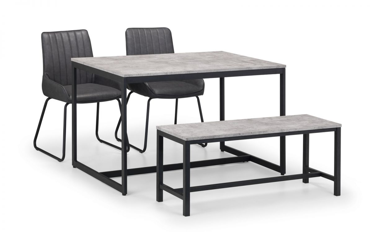 Soho Dining Set with Staten Bench - Julian Bowen