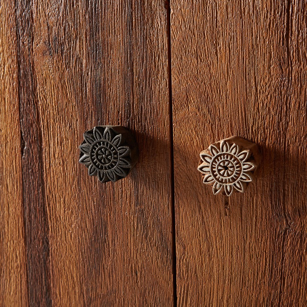 Sorio Reclaimed Wood and Metal 2 Door 3 Drawer Sideboard - Indian Hub