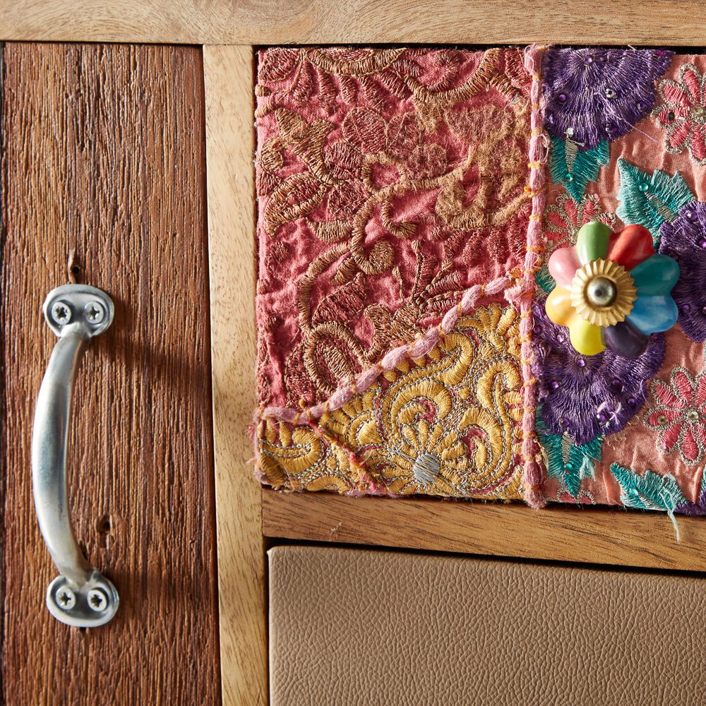 Sorio Reclaimed Wood and Metal 2 Door 4 Drawer Sideboard - Indian Hub