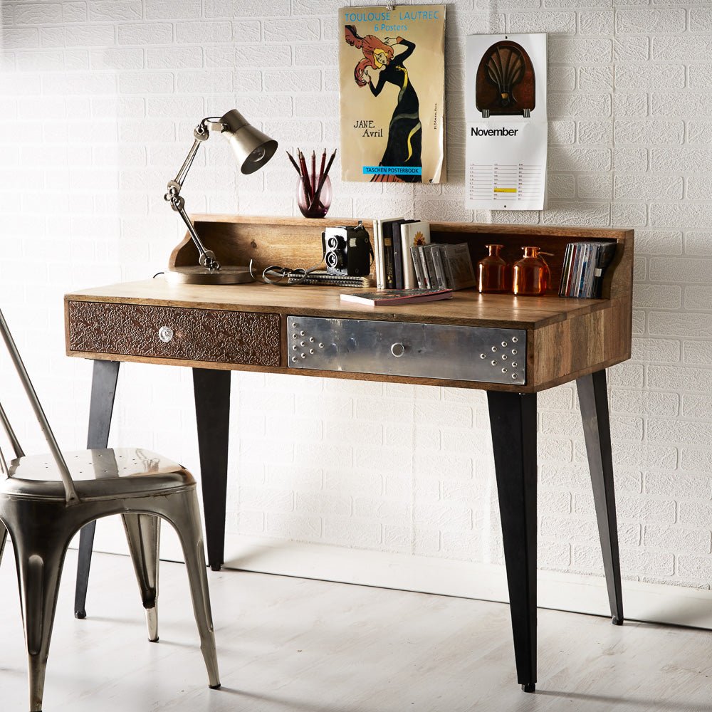 Sorio Reclaimed Wood and Metal Console Table - Indian Hub