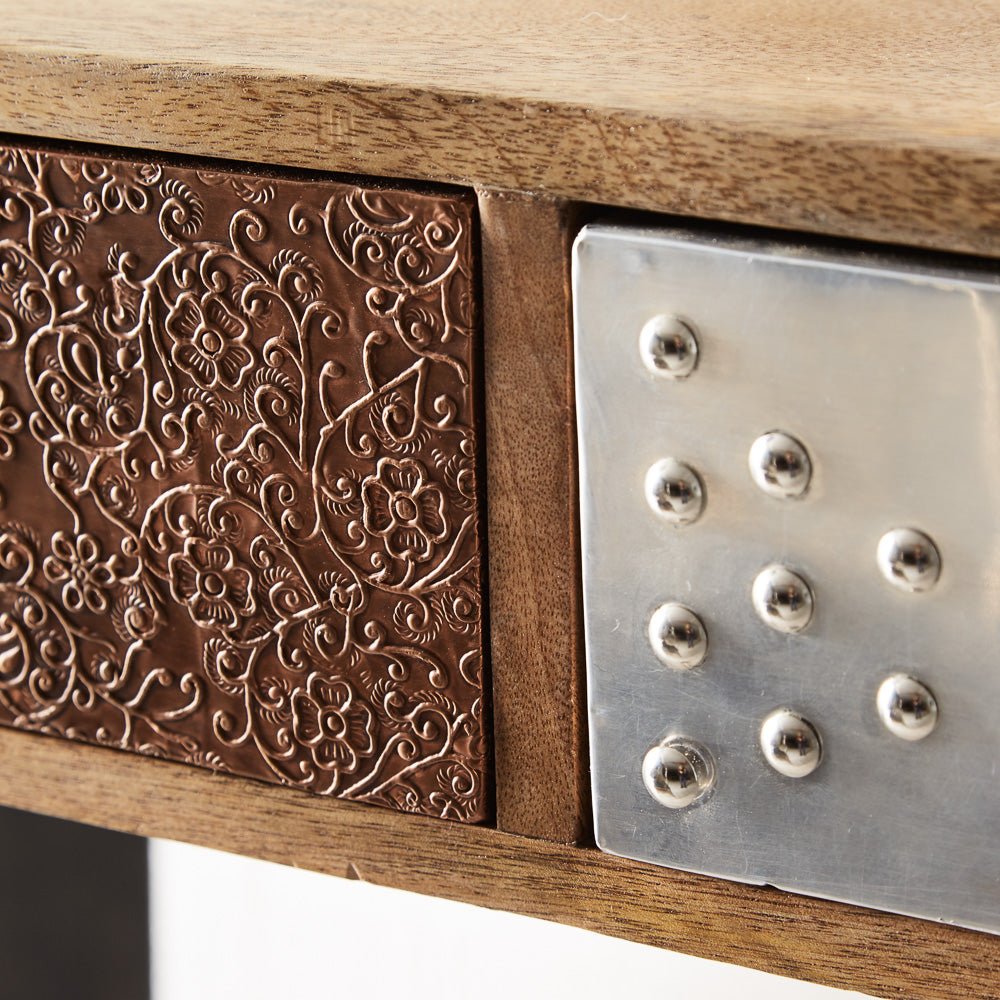 Sorio Reclaimed Wood and Metal Console Table - Indian Hub