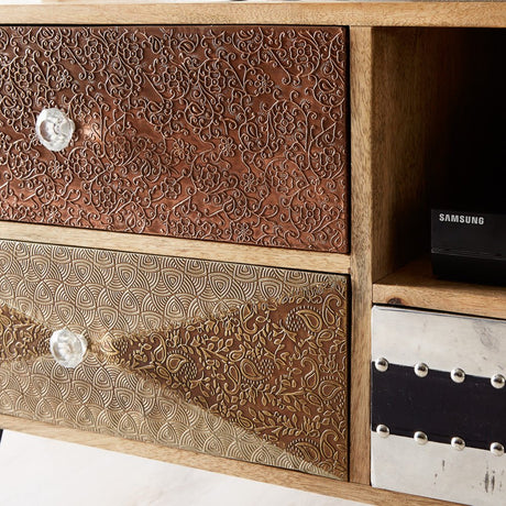 Sorio Reclaimed Wood and Metal TV Unit - Indian Hub