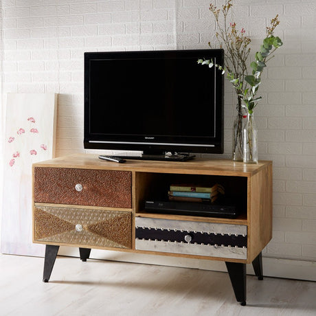 Sorio Reclaimed Wood and Metal TV Unit - Indian Hub