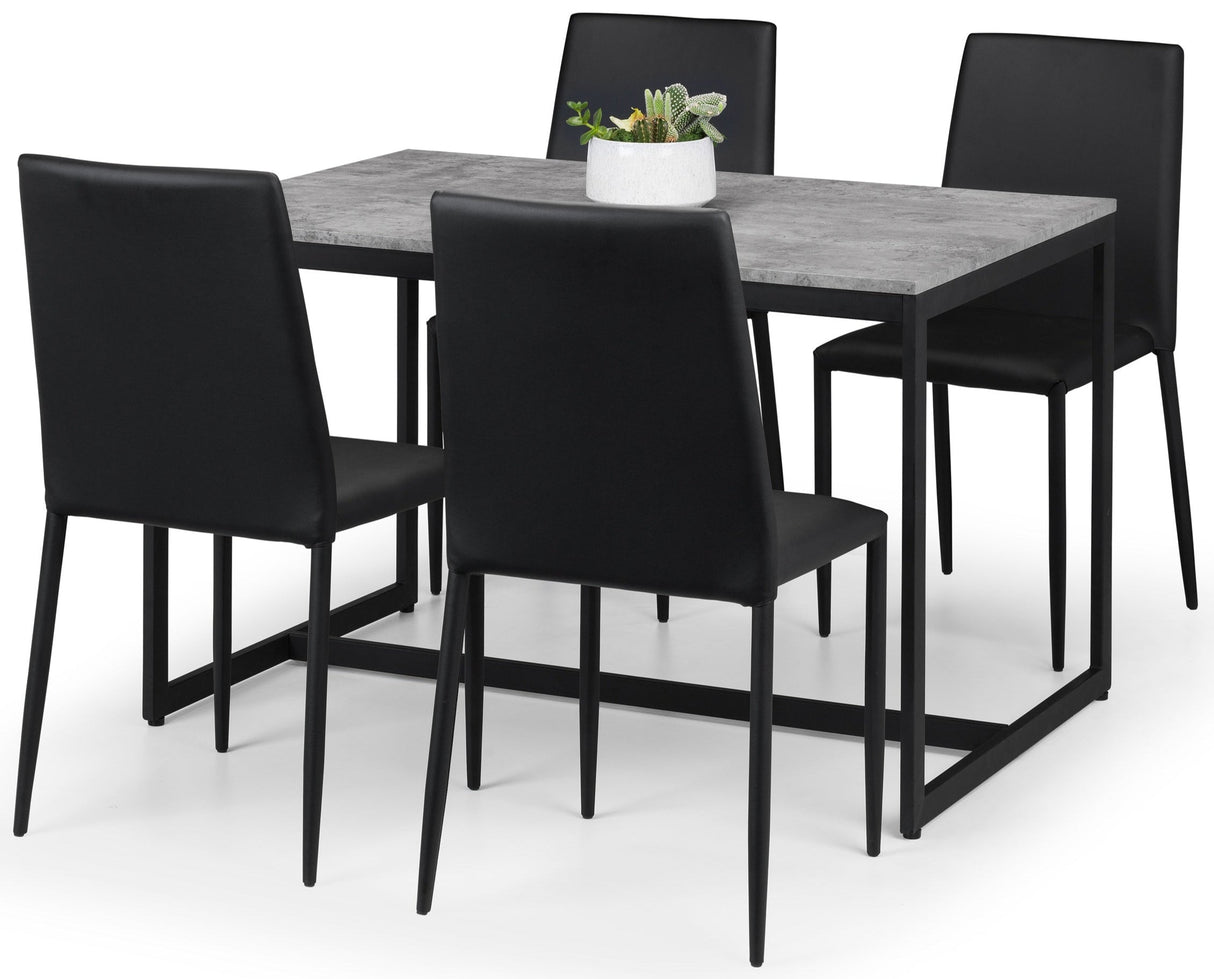 Staten Dining Set With 4 Jazz Chairs - Julian Bowen