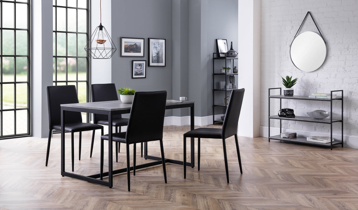 Staten Dining Set With 4 Jazz Chairs - Julian Bowen