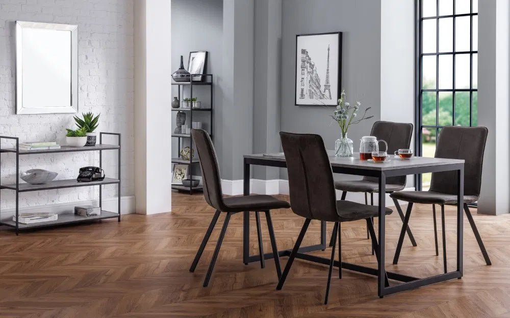 Staten Metal Dining Set With 4 Monroe Chairs - Julian Bowen