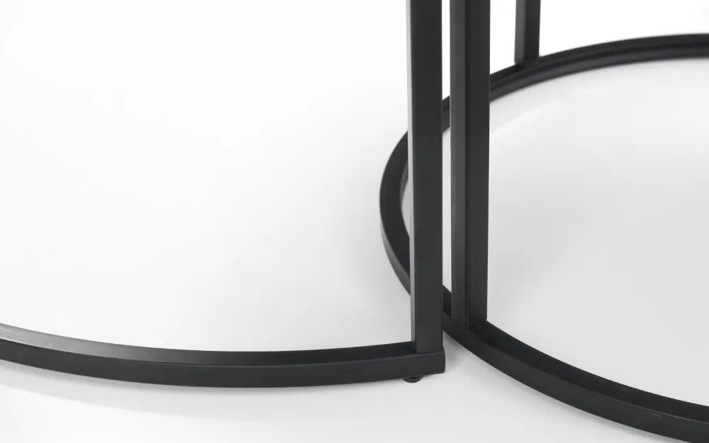 Staten Round Metal Nest of 2 Coffee Tables - Julian Bowen