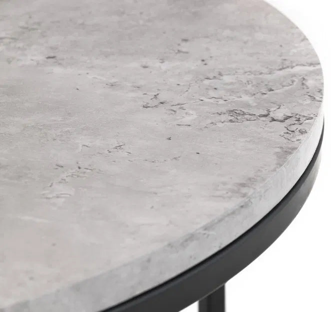 Staten Round Metal Nest of 2 Coffee Tables - Julian Bowen