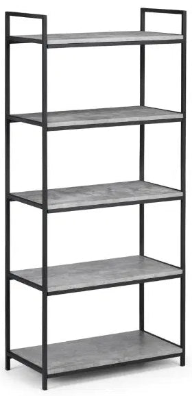 Staten Tall 5 Shelf Metal Bookcase - Julian Bowen