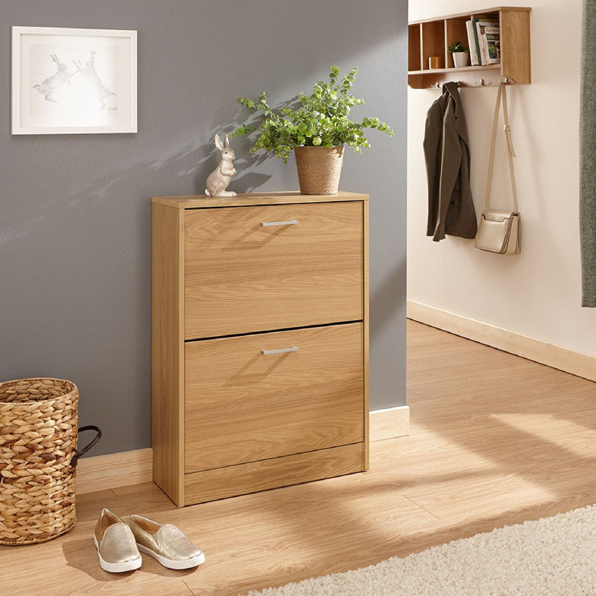 Stirling 2 Tier Flip Down Shoe Cabinet - GFW