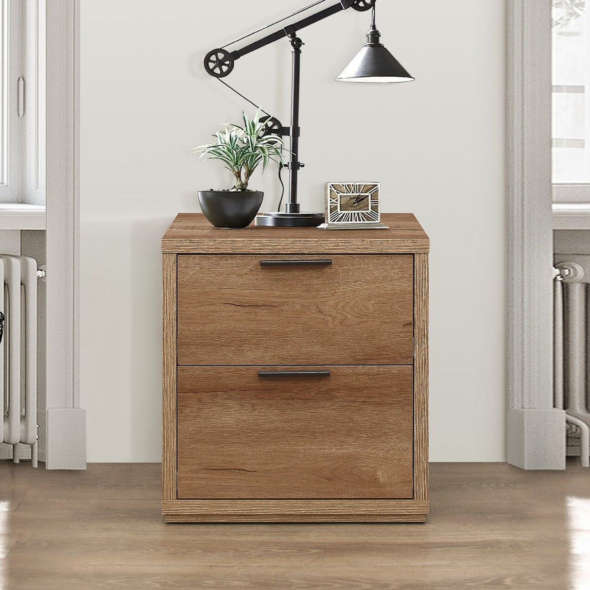 Stockwell Rustic 2 Drawer Bedside - Birlea