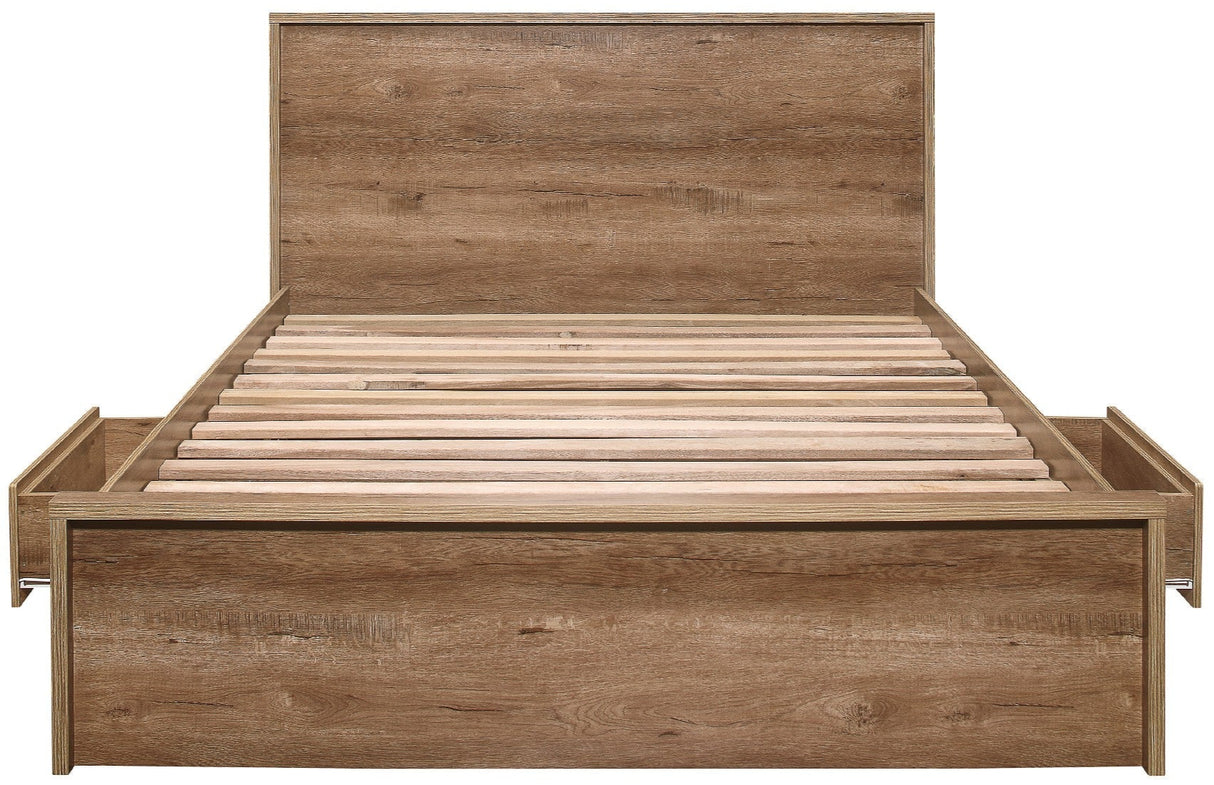 Stockwell Rustic Bed Frame with 2 Drawers - Birlea