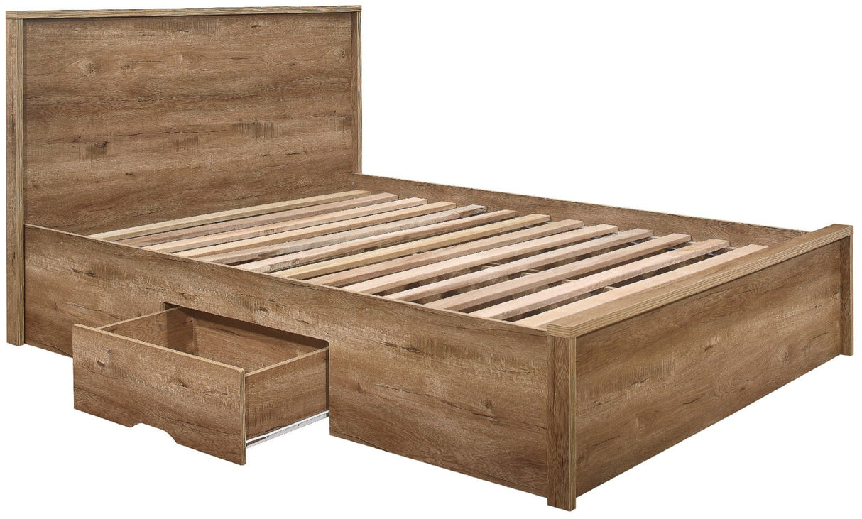 Stockwell Rustic Bed Frame with 2 Drawers - Birlea